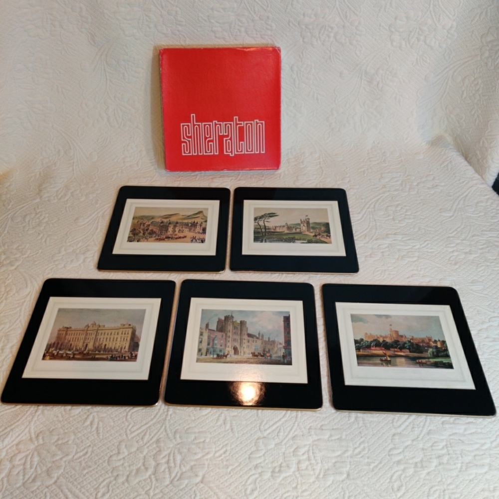 "Sheraton" Royal Palaces, Castles Of England Large Corked Back Dinner Placemats